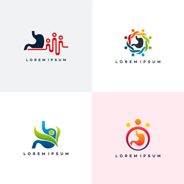 设定胃标志设计多彩的胃标志图片下载