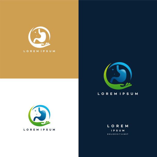 设定胃标志设计多彩的胃标志图片下载