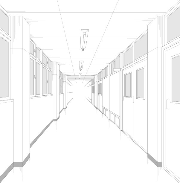 学校走廊/单色背景材料的漫画书图片下载