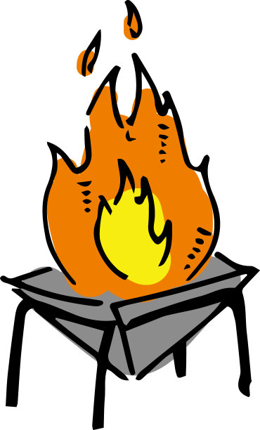 手绘篝火插图图片下载