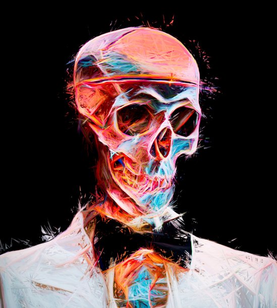 人体骨骼人体模型在黑色背景图片下载