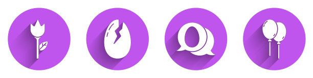 Set flower郁金香broken egg speech bubble with图片下载