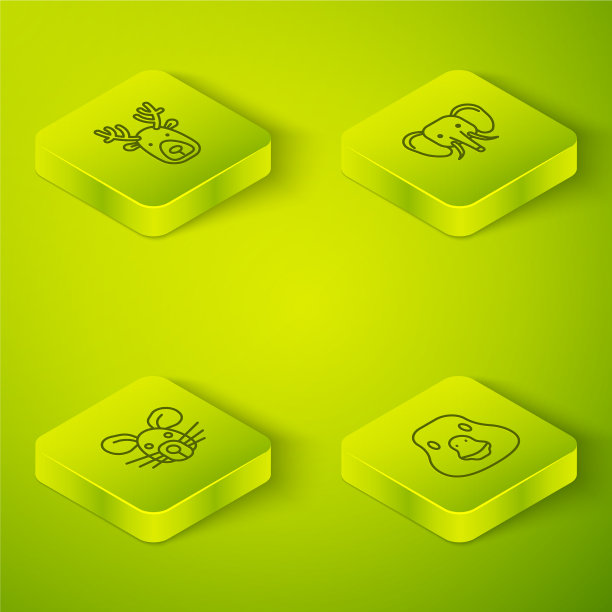 设置等距象鼠头鹅和鸟图片下载