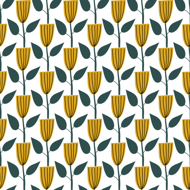 斯堪的纳维亚春天花向量无缝儿童背景图案宝宝淋浴，纺织品设计。简单的纹理为北欧墙纸，填充，网页背景图片下载