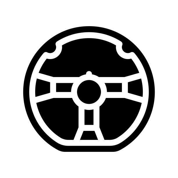 方向盘图标矢量字形插图图片下载