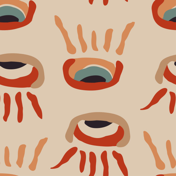 部落眼睛重复波西米亚图案的灵感来自洞穴绘画图片下载