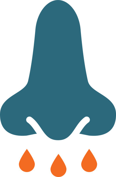 鼻窦炎彩色图标患病的鼻子和图片下载