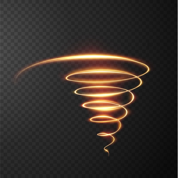 神奇闪闪发光的金色辉光效果图片下载