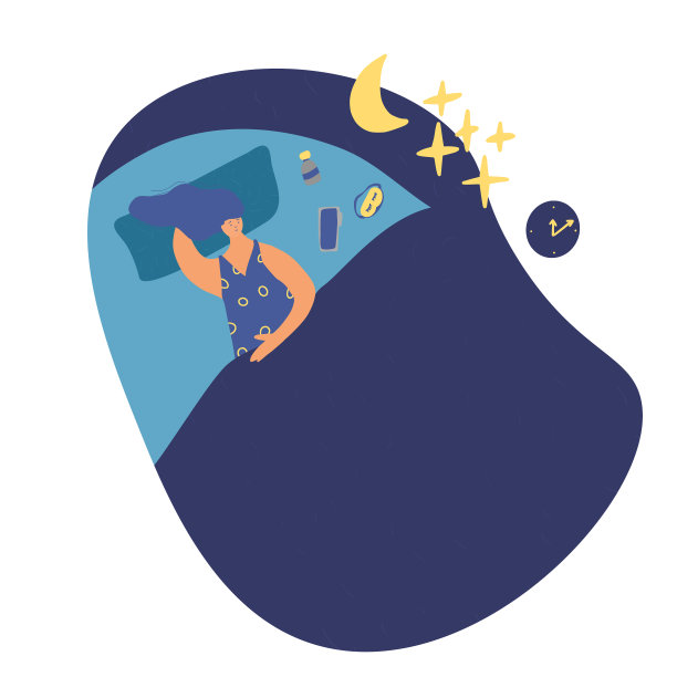 失眠症手绘概念程式化的场景图片下载