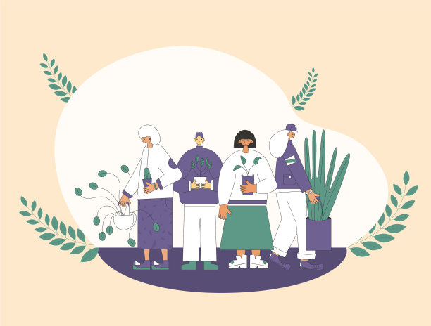 植物爱好者与室内花盆图片下载