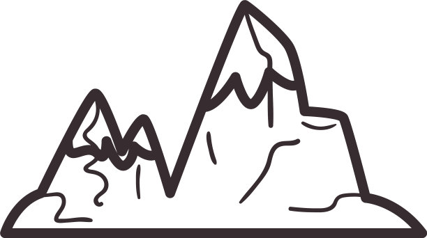 山体景观线条风格图标设计图片下载