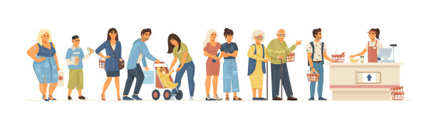 在超市排队的人群图片下载