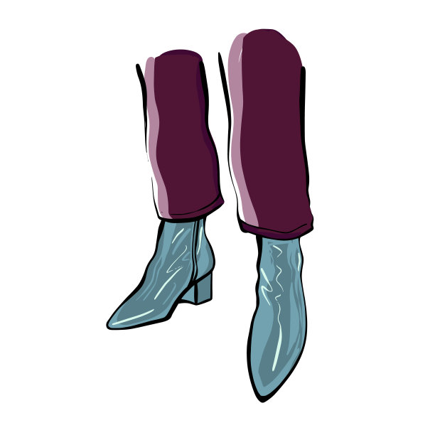 穿着高筒靴的女人的脚。时尚插画。女人的腿。时尚女鞋素描。图片下载