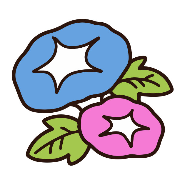 勾勒出美丽浅山花的插画图片下载