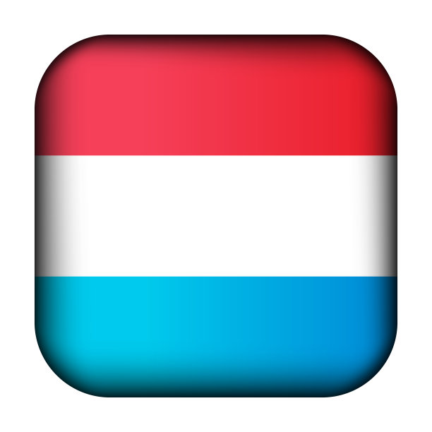 带有卢森堡国旗的玻璃球。方模板图标。语国家的象征。光泽逼真的立方体，3D抽象矢量插图突出。大的方形,foursquare图片下载