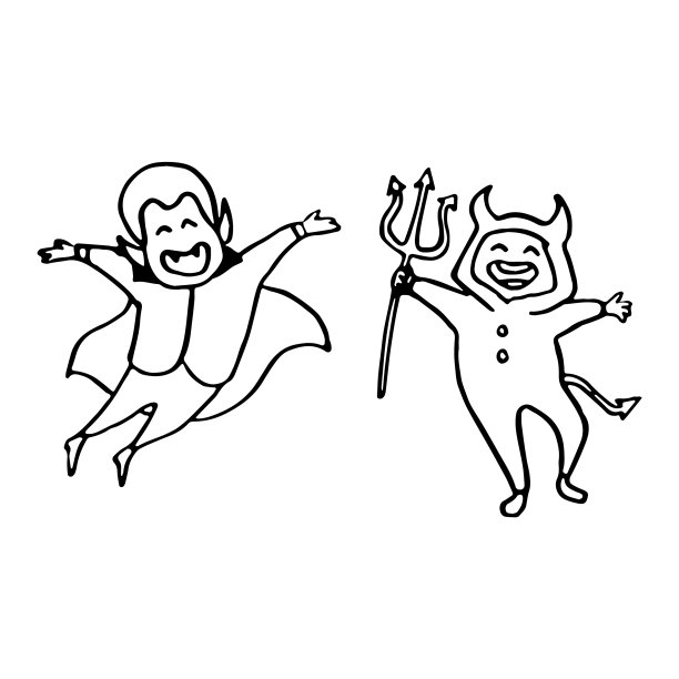 万圣节图标设置在白色孤立的背景图片下载