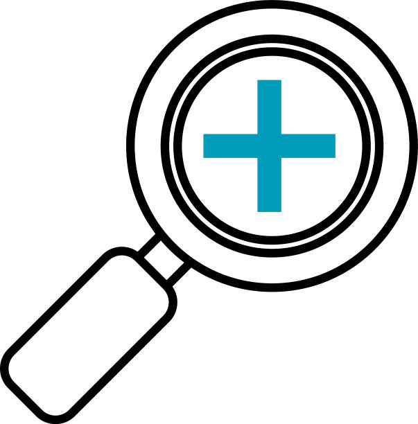 十字和放大镜图标半线半图片下载