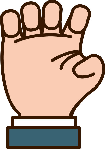 显示字母线和填充风格的手势图片下载