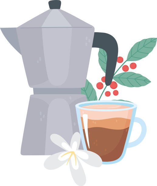 国际日咖啡壶杯花图片下载