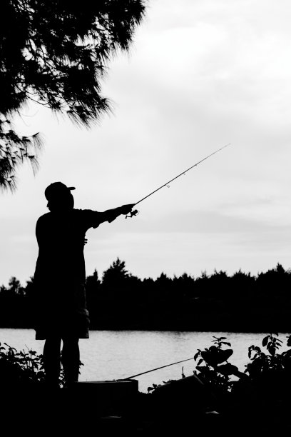 轮廓的渔夫图片下载