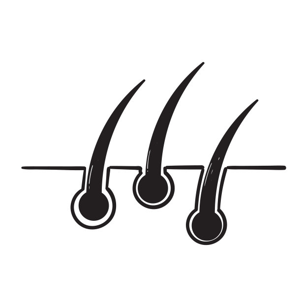 手绘涂鸦头发图标孤立的背景图片下载