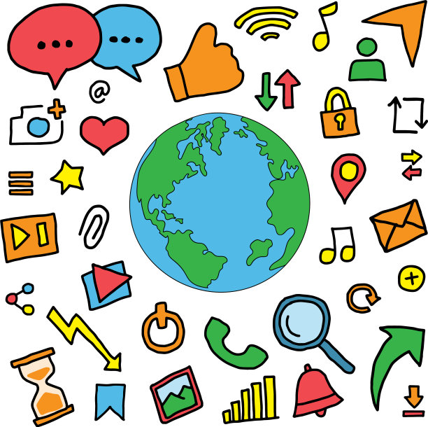 社交媒体的涂鸦图片下载