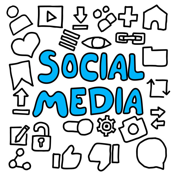 社交媒体设计涂鸦图片下载