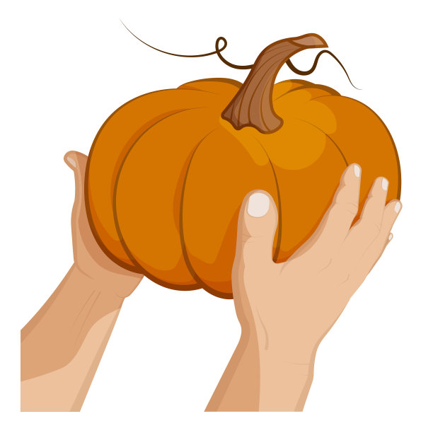 男手捧大南瓜果秋收图片下载