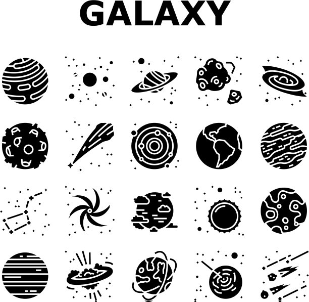 星系系统空间收集图标集图片下载