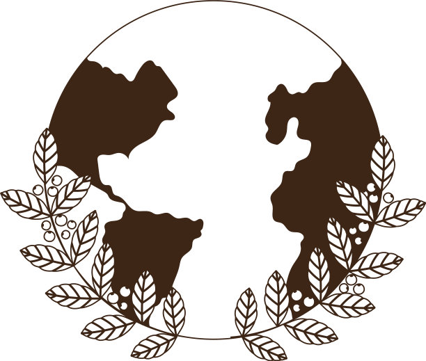 咖啡种子世界地图线图标风格图片下载