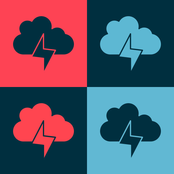 波普艺术风暴图标孤立的颜色背景图片下载