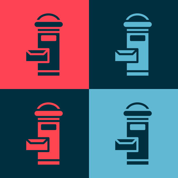 波普艺术传统的伦敦邮箱图标孤立图片下载