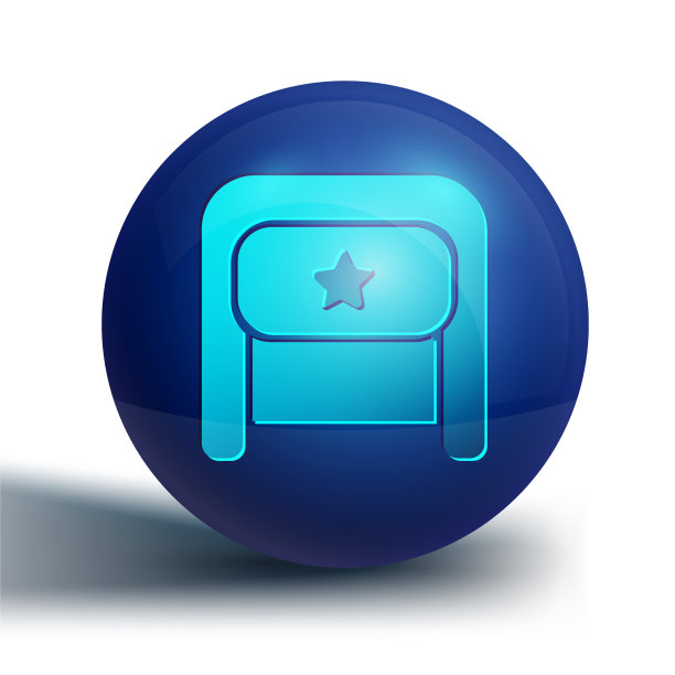 蓝色的ushanka图标孤立在白色背景上图片下载