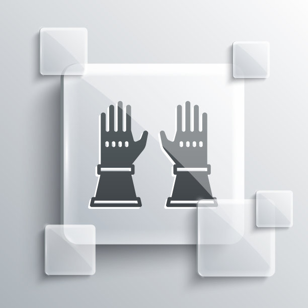 灰色消防员手套图标孤立在灰色图片下载