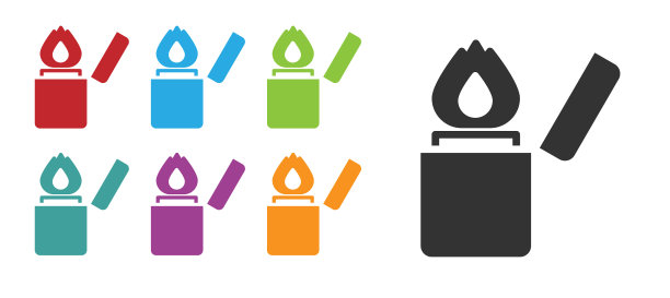 黑色打火机图标孤立在白色背景图片下载