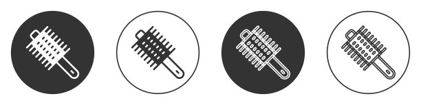 黑色毛刷图标孤立在白色背景图片下载