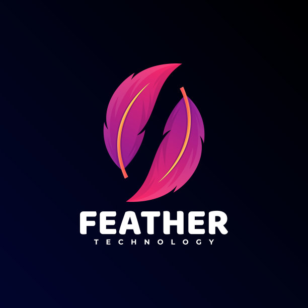 标志羽毛渐变彩色风格图片下载