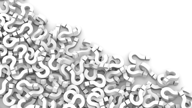 白色的问题标记背景与空白的副本空间在右侧，常见问题概念图片下载