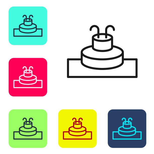 黑线喷泉图标孤立在白色图片下载
