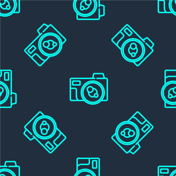 绿线照片相机图标隔离无缝图片下载