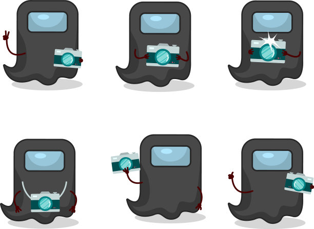 摄影师职业表情符号与鬼之间图片下载