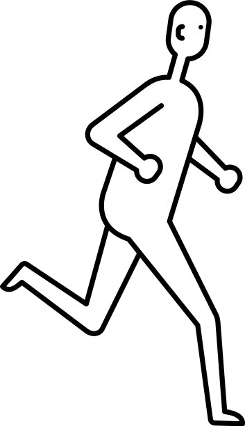 跑步人的平面图标孤立在白色图片下载