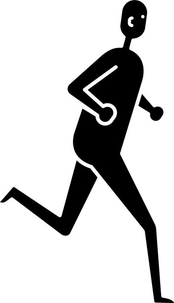 跑步人的平面图标孤立在白色图片下载