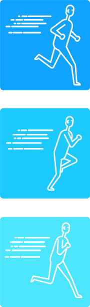 人类跑步的位置上的彩色背景设置图片下载