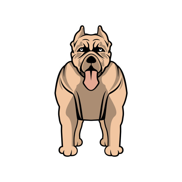 斗牛犬狗卡通图片下载