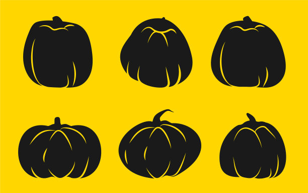 秋天南瓜字形图标万圣节设置图片下载