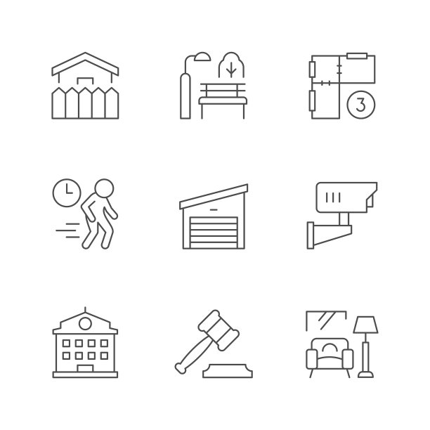 设置线条图标不动产图片下载