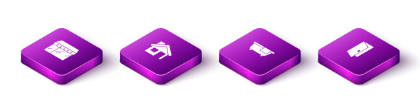 设置等距市场，商店，房子，浴缸和图片下载