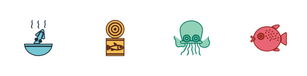 套餐章鱼汤，鱼罐头，章鱼和图片下载