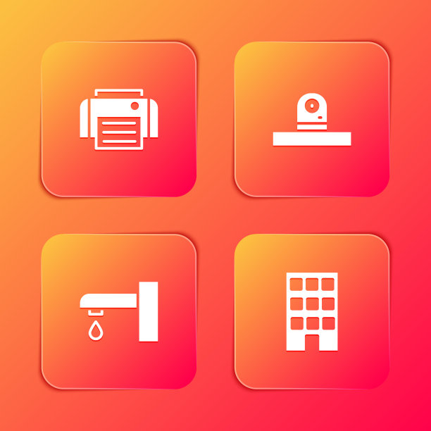 设置打印机安全摄像头，水龙头和房子图片下载